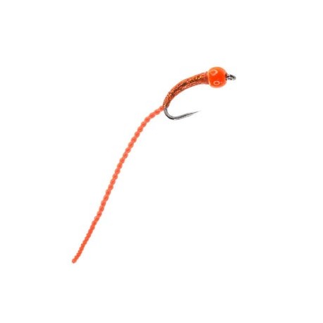 Barbless Holo Flexi Worm Bug  Orange - 1