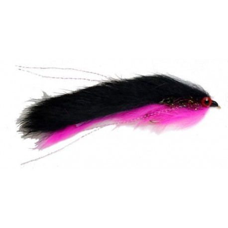 Double Bunny Pink Black Salmon Fly - 1