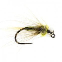 Grayling Jig Olive Cdc Tungsten Barbless - 1