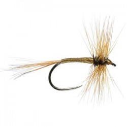Dark Olive Barbless Hackled Dry - 1