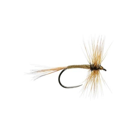 Dark Olive Barbless Hackled Dry - 1